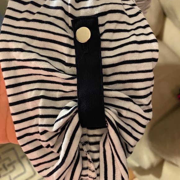 Ann Taylor Navy Blue White stripes/silver buttons - Picture 8 of 8